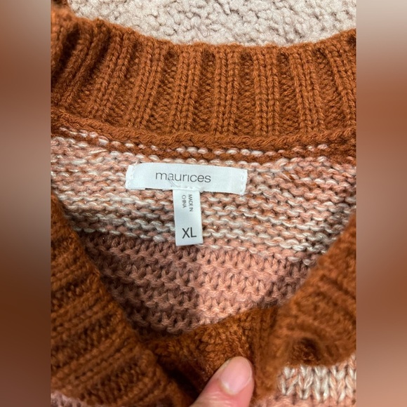 MAURICES Striped Raglan Chunky CrewNeck Fall Vibes Sweater - Picture 3 of 9